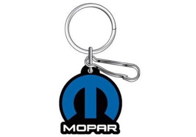 Mopar Emblem Rubber Key Chain - Click Image to Close
